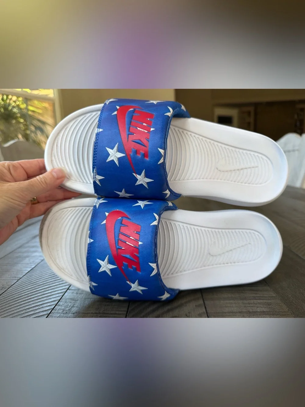 Nike Victori One All-Over Printed Star Slides - Sandals Size 9
